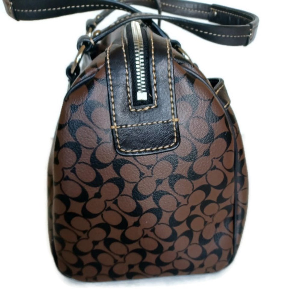 Authentic COACH signature coated canvas and smooth leather zip top satchel/ Crossbody 
New with tags main image 1